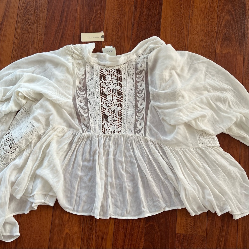 Anthropologie Elevenses Kenepa Crochet Lace Kimono - Picture 11 of 13